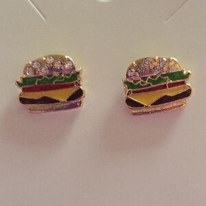 Cheese Burger Stud Earrings